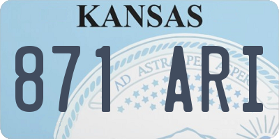 KS license plate 871ARI