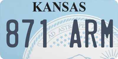 KS license plate 871ARM