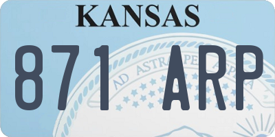 KS license plate 871ARP