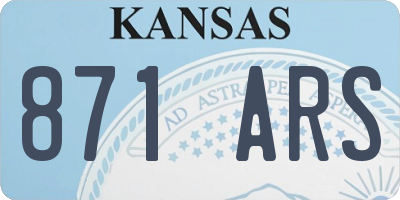 KS license plate 871ARS
