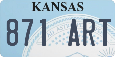 KS license plate 871ART