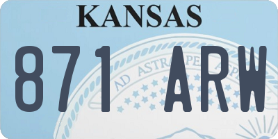 KS license plate 871ARW