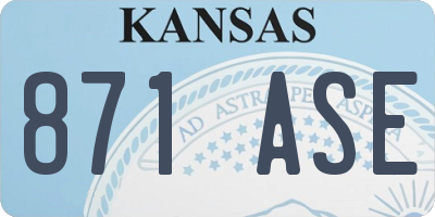 KS license plate 871ASE