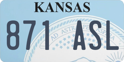 KS license plate 871ASL
