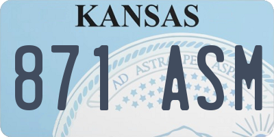 KS license plate 871ASM