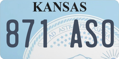 KS license plate 871ASO