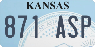 KS license plate 871ASP