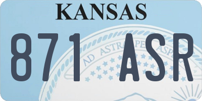KS license plate 871ASR