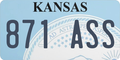 KS license plate 871ASS