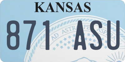 KS license plate 871ASU