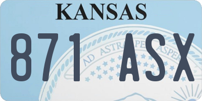 KS license plate 871ASX