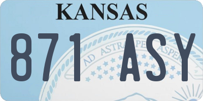 KS license plate 871ASY