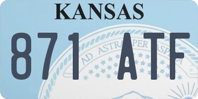 KS license plate 871ATF