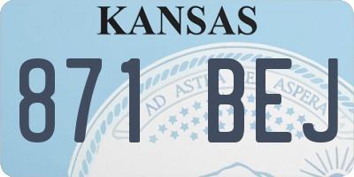 KS license plate 871BEJ