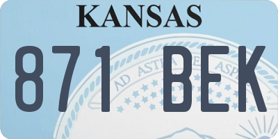 KS license plate 871BEK