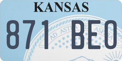 KS license plate 871BEO