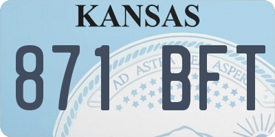 KS license plate 871BFT