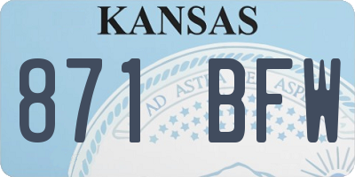 KS license plate 871BFW