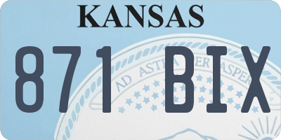 KS license plate 871BIX