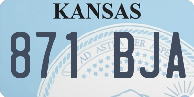 KS license plate 871BJA