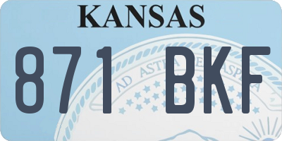 KS license plate 871BKF