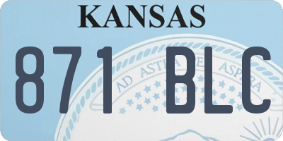 KS license plate 871BLC
