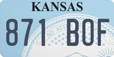 KS license plate 871BOF