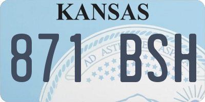 KS license plate 871BSH