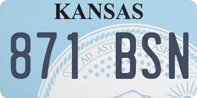 KS license plate 871BSN