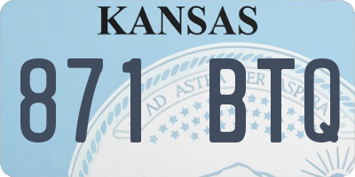 KS license plate 871BTQ