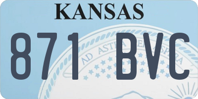 KS license plate 871BVC