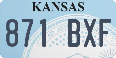 KS license plate 871BXF