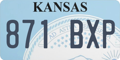 KS license plate 871BXP