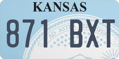 KS license plate 871BXT