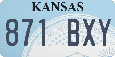 KS license plate 871BXY