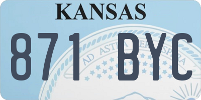 KS license plate 871BYC