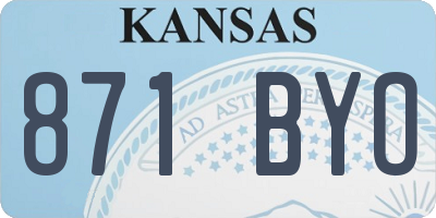 KS license plate 871BYO