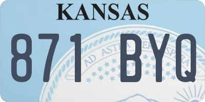 KS license plate 871BYQ