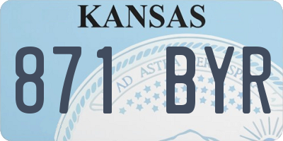 KS license plate 871BYR