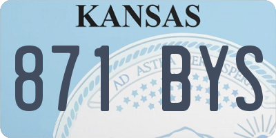 KS license plate 871BYS