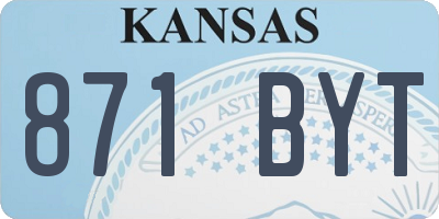 KS license plate 871BYT