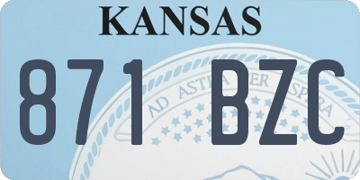 KS license plate 871BZC
