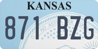 KS license plate 871BZG