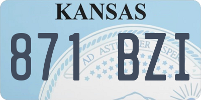 KS license plate 871BZI