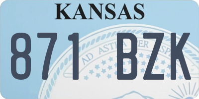 KS license plate 871BZK