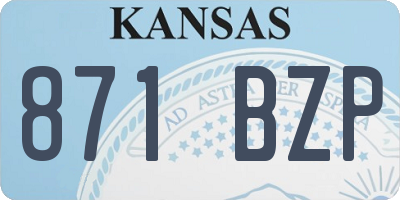 KS license plate 871BZP