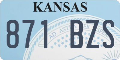 KS license plate 871BZS