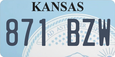 KS license plate 871BZW