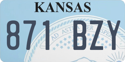 KS license plate 871BZY