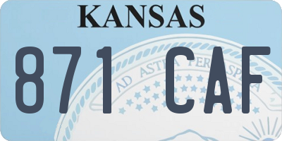 KS license plate 871CAF